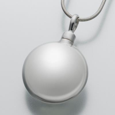 sterling silver large round cremation pendant necklace